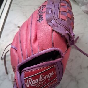 Rawlings Pink and Lavender Youth Baseball Glove